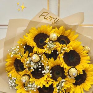 Ramo de girasoles x10 und + chocolates